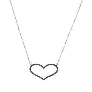 Colleen Lopez Sterling Silver 18" Black Diamond Pendant Necklace